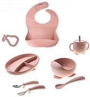 Miyoumi Силиконовый набор для кормления, 9 предметов / цвет Blush (розовый)					