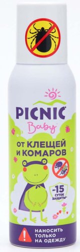 Picnic Baby Аэрозоль от клещей и комаров, с 12 месяцев