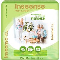 Inseense Пеленки одноразовые Daily Comfort, 60х40см, 30 штук					